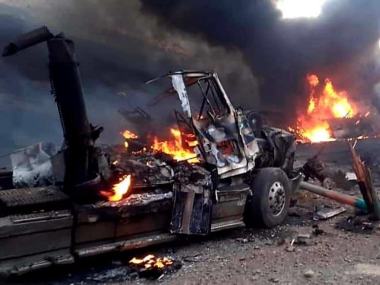 La explosión de un cisterna en la ruta Potosí – Villazón dejo al conductor fallecido