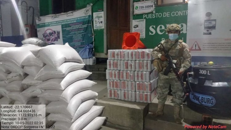 Autoridades decomisan 270 bolsas de maíz y 60 fardos de cerveza de contrabando en Bermejo