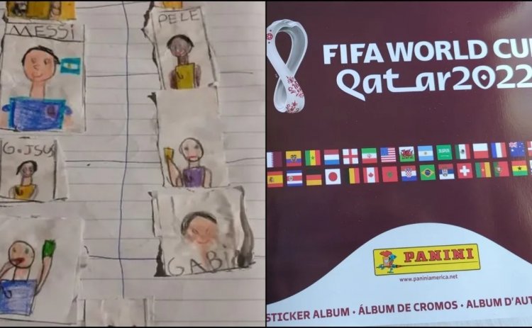 Dibujó su propio álbum del mundial Qatar 2022 por que no tiene dinero.