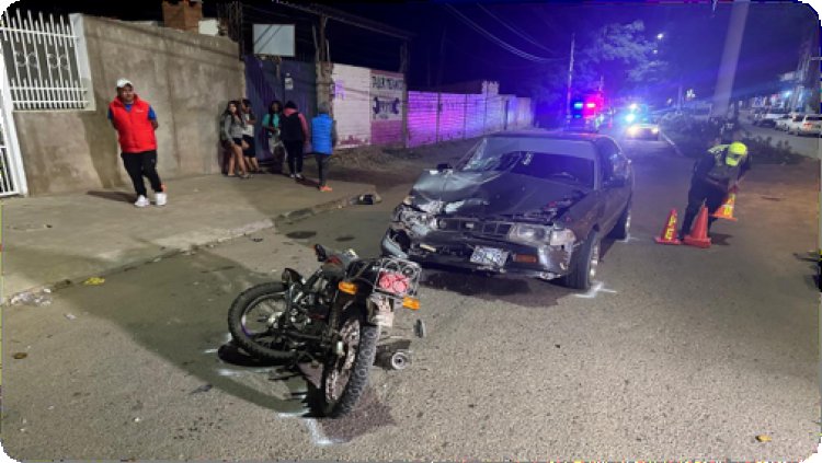 Accidente de tránsito en el barrio La Florida de Tarija dejo dos personas heridas